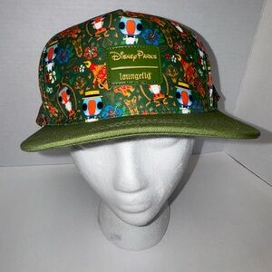 Disney Parks Loungefly Green Patterned Hat Enchanted Tiki Room SnapBack